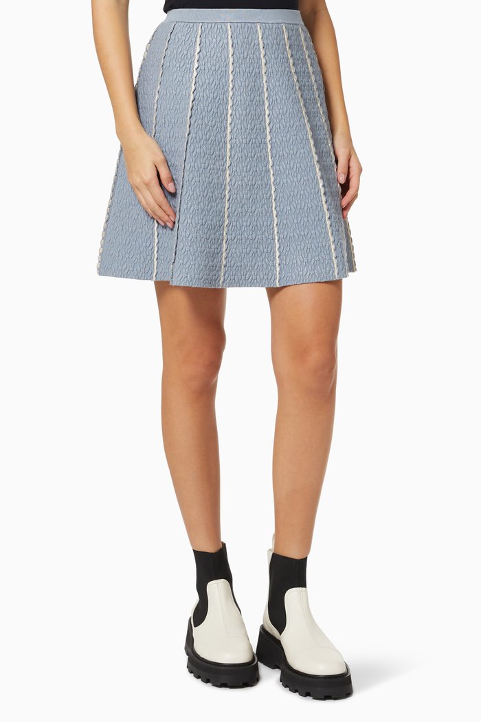 

A-line Skirt in Viscose Knit, Blue