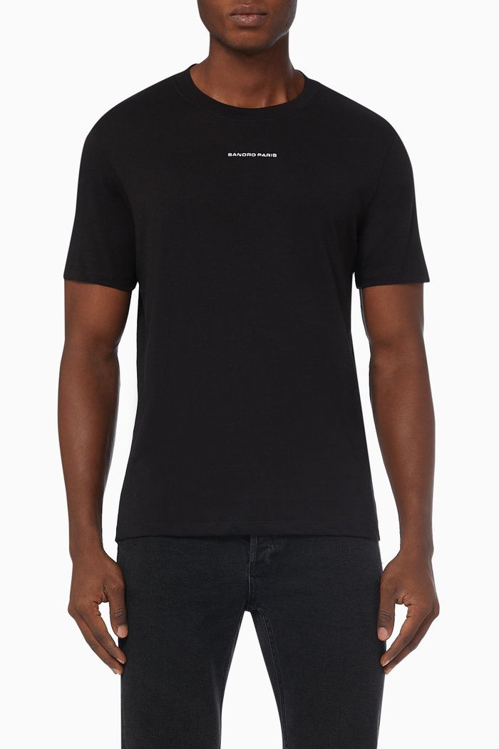 

Logo Embroidery T-shit in Cotton, Black
