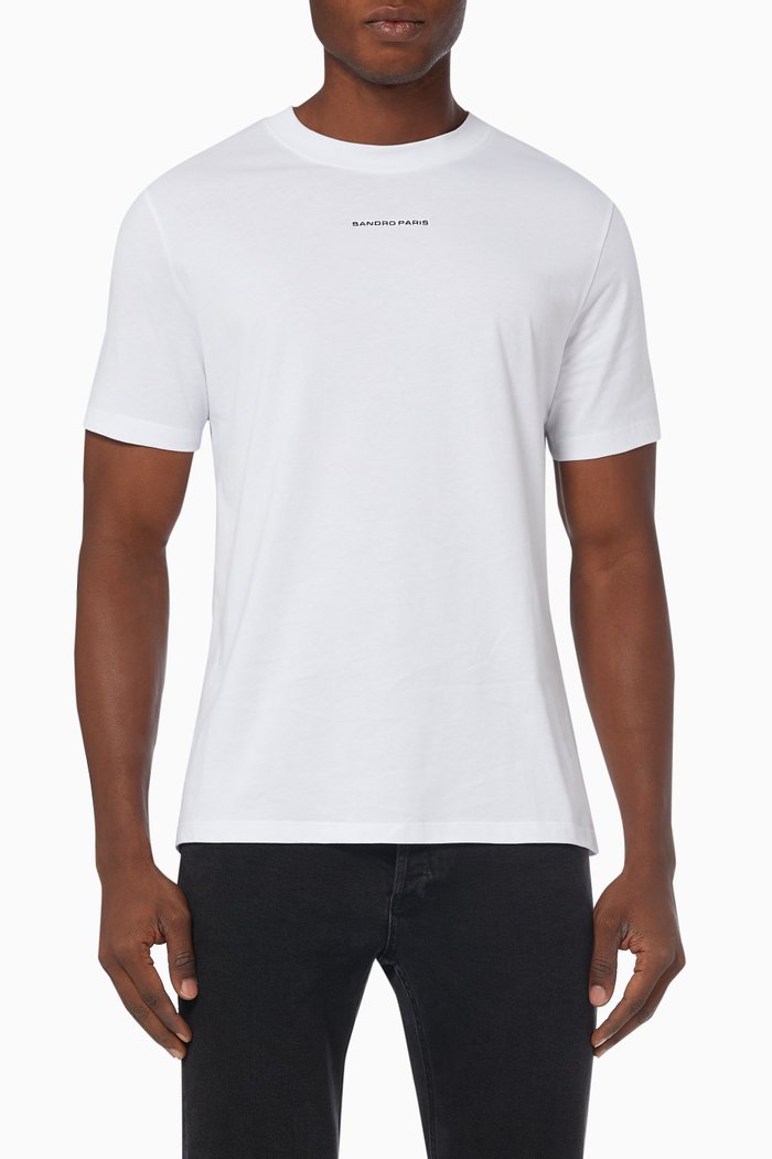

Logo Embroidery T-shit in Cotton, White