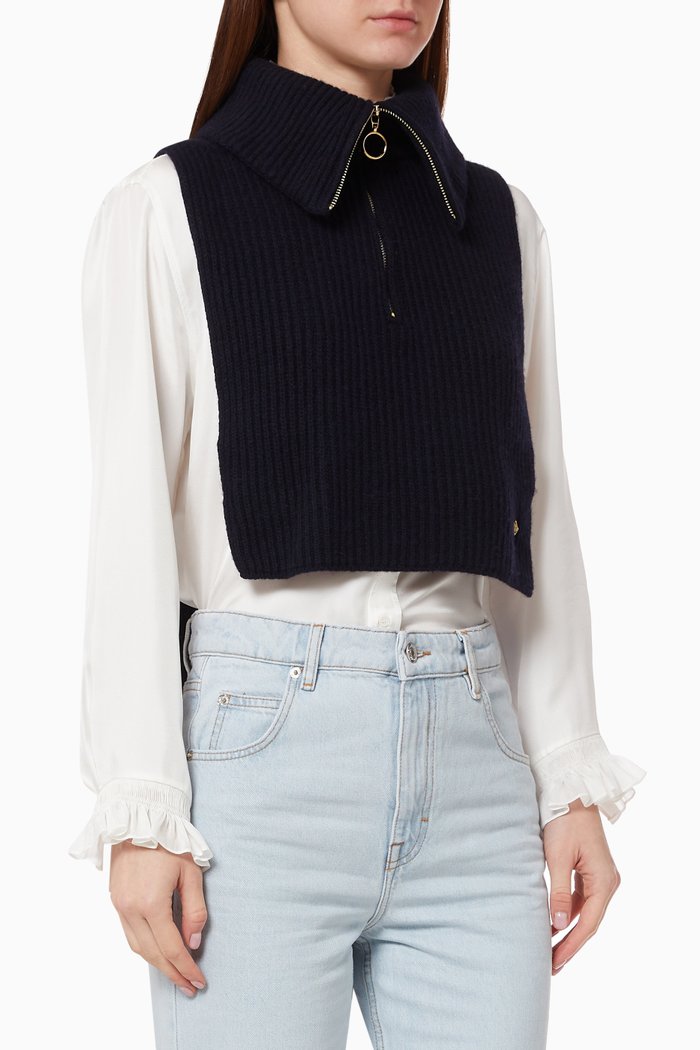 

Trucker Snood in Ribbed Knit, Blue