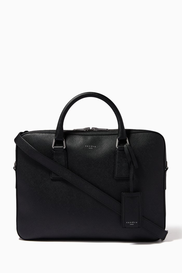 Briefcase in Leather, Black