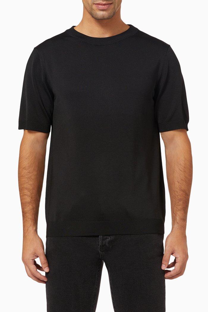 

Crewneck T-shirt in Acetate, Black