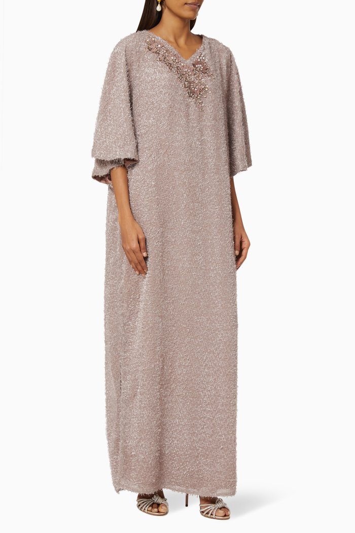 

Embroidered Kaftan in Feather, Pink