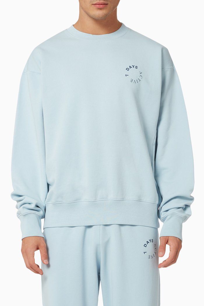 

Monday Crewneck Sweatshirt in Organic Cotton, Blue