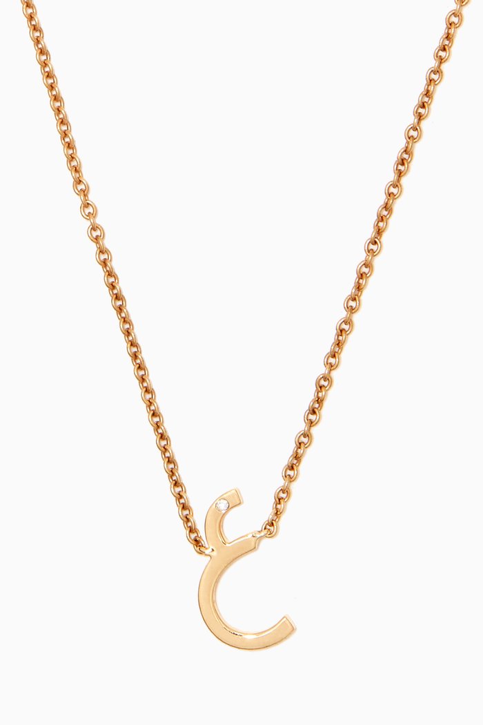 

"3ein" Letter Necklace with Diamond in 18kt Yellow Gold