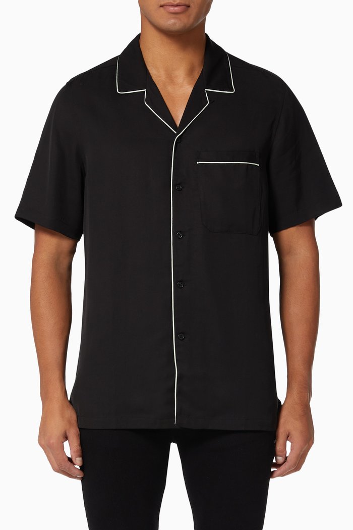 

Downtown Resort Shirt in TENCEL™ Lyocell Linen Blend, Black