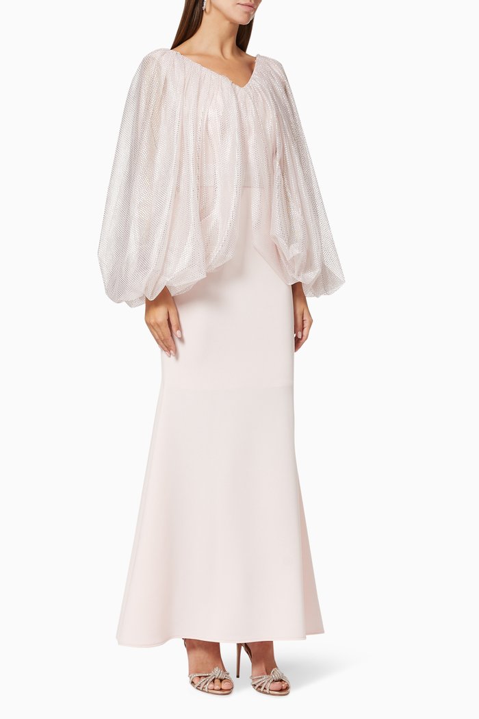 

Sequin Cape Dress, Pink
