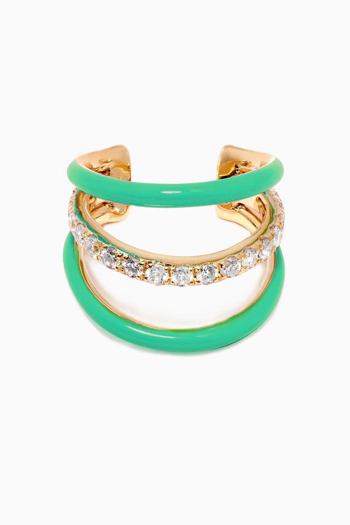 

3-Wire Single Ear Cuff with Diamonds in 18kt Yellow Gold