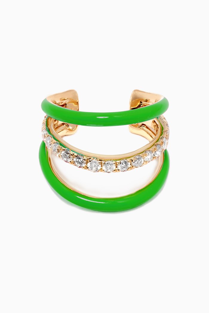 

3-Wire Single Ear Cuff with Diamonds in 18kt Yellow Gold