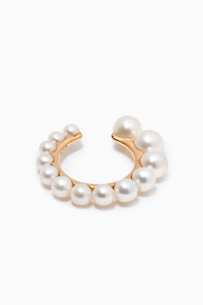 

Single Pearl Ear Cuff in 18kt Yellow Gold