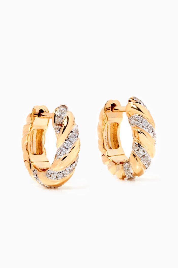 

Mademoiselle Diamond Hoops in 9kt Yellow Gold