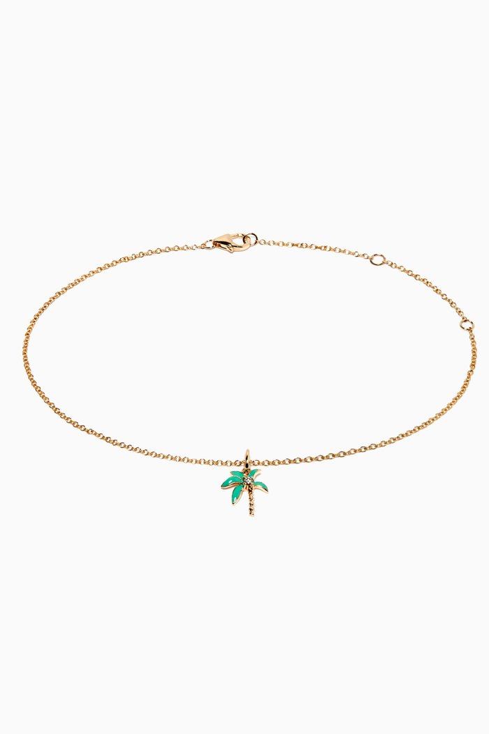 

Palm Tree Anklet in 9kt Yellow Gold