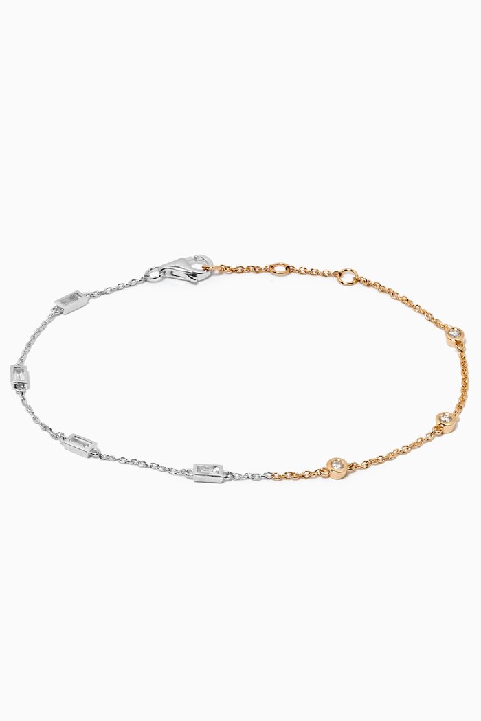 

Closed Baguette Diamond Bracelet in 18kt Yellow & White Gold