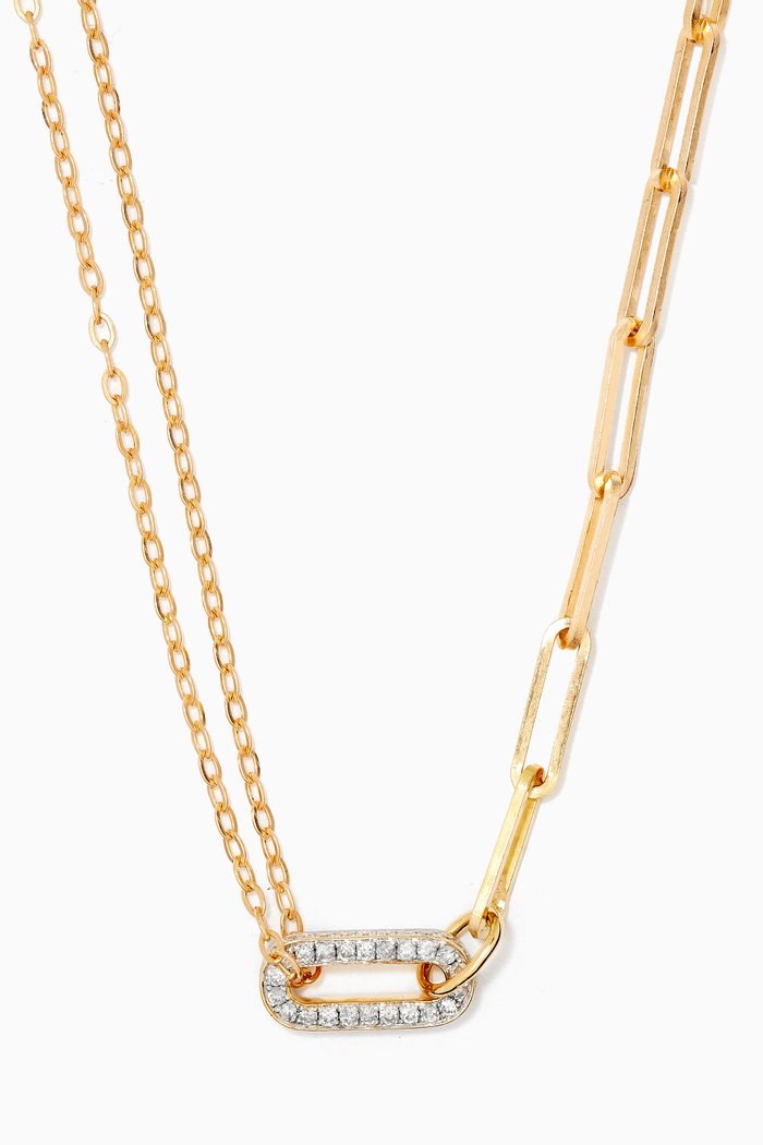 

Solitaire Buckle Necklace with Diamonds in 18kt Yellow Gold