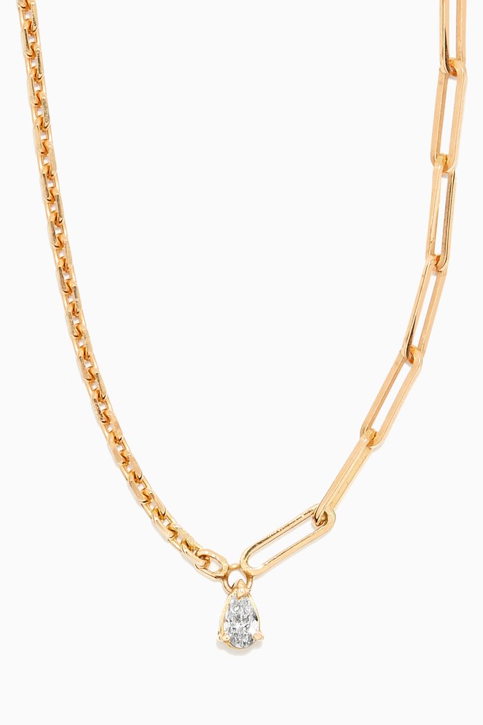 

Solitaire Necklace with Pear Diamond in 18kt Yellow Gold