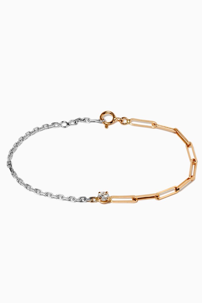 

Solitaire Bracelet with Round Diamond in 18kt Yellow & White Gold