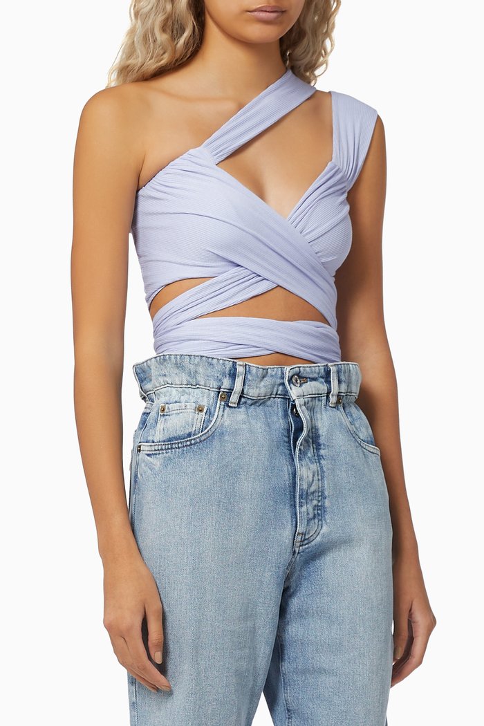 

Draped Tie Top in ECOVERO™, Purple