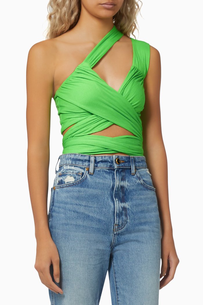 

Draped Tie Top in ECOVERO™, Green