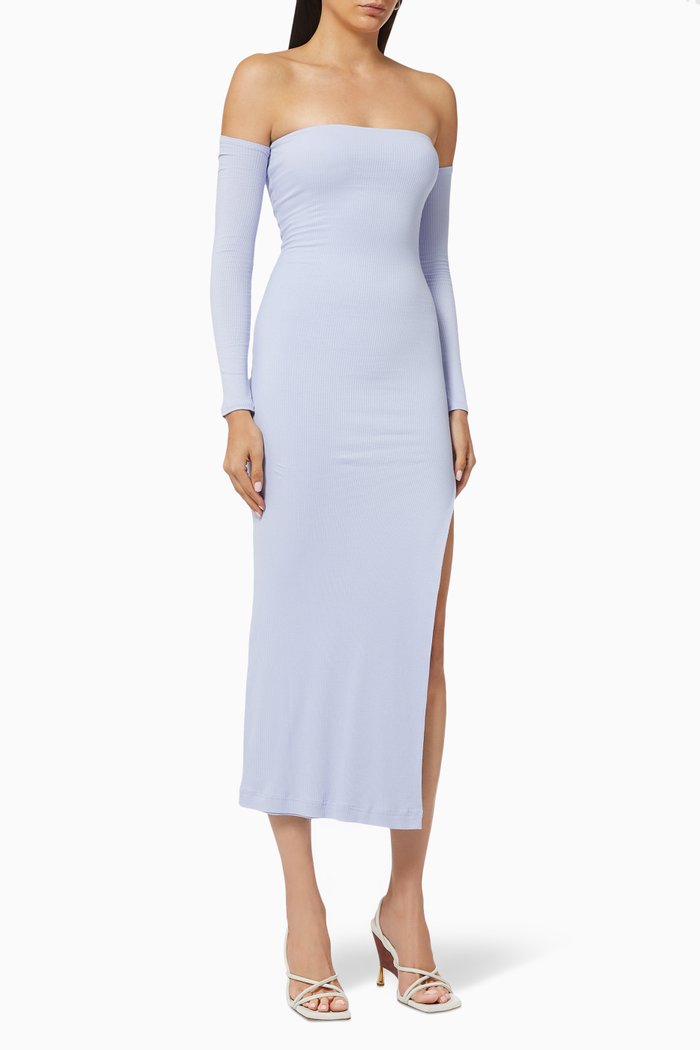 

Off-shoulder Dress in ECOVERO™, Purple