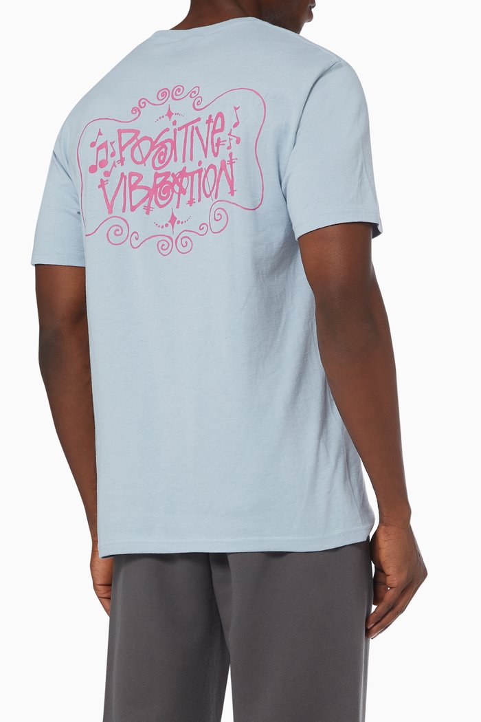

Positive Vibration T-shirt in Cotton Jersey, Blue