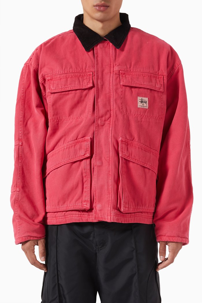 

Washed Jacket in Canvas, Pink
