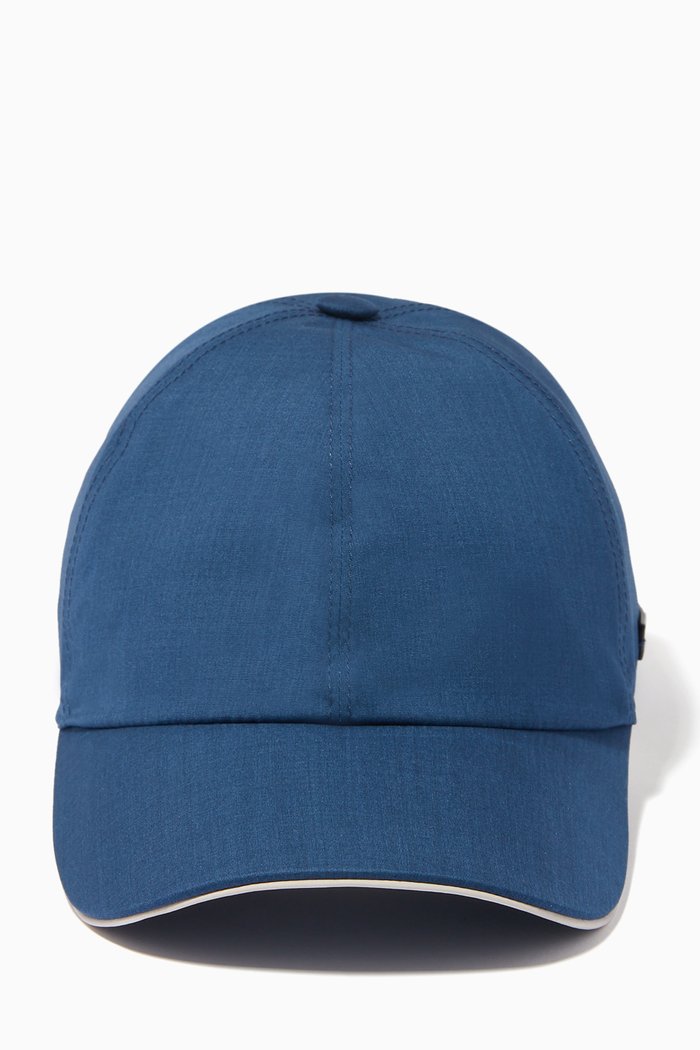 Baseball Cap in Smooth Fabric, Blue