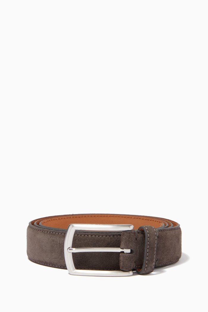 

Belt in Nubuck Leather, Grey