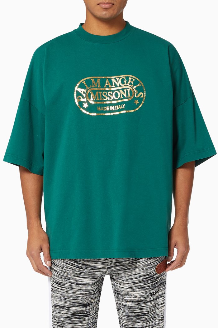 

x Missoni Heritage Oversized T-shirt in Cotton Jersey, Green