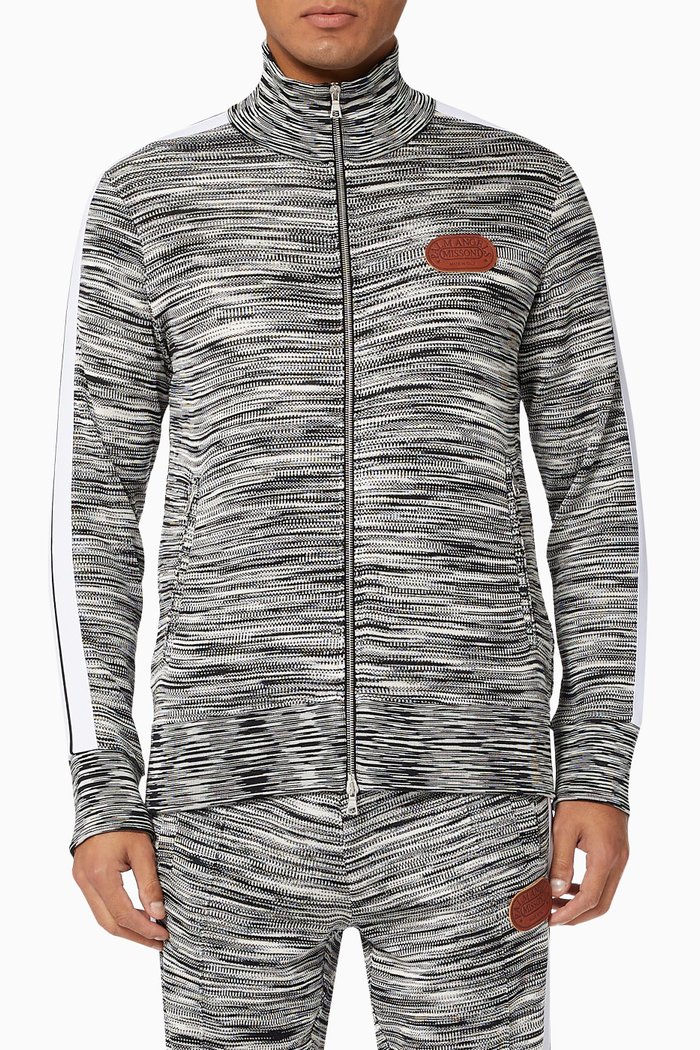 

x Missoni Track Jacket in Technical Viscose Knit, Grey