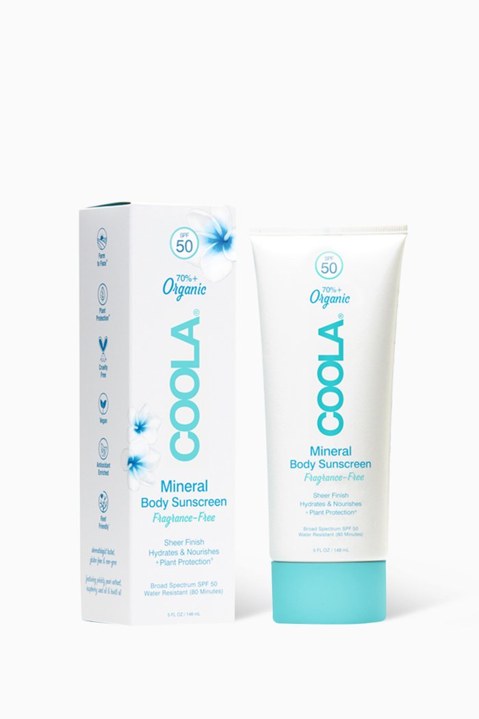 

Mineral Body Organic Sunscreen Lotion SPF50 – Fragrance-Free, 148ml, Colourless