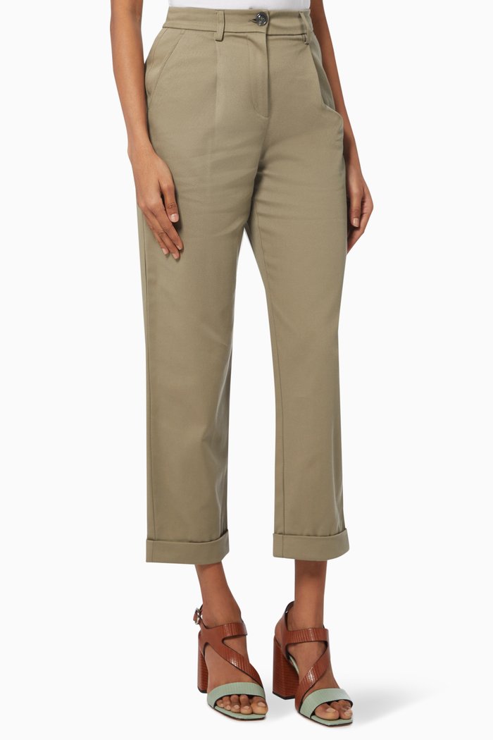 

Ermanno Trousers in Cotton Twill, Brown