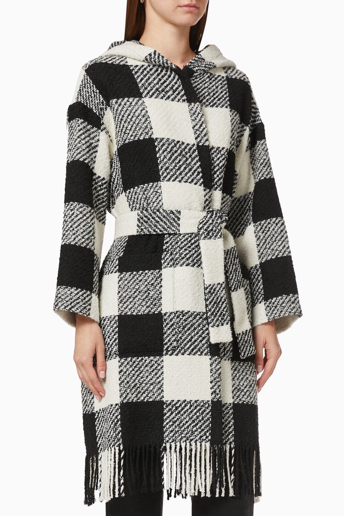 

Fulgore Coat with Fringes in Bouclé, Black
