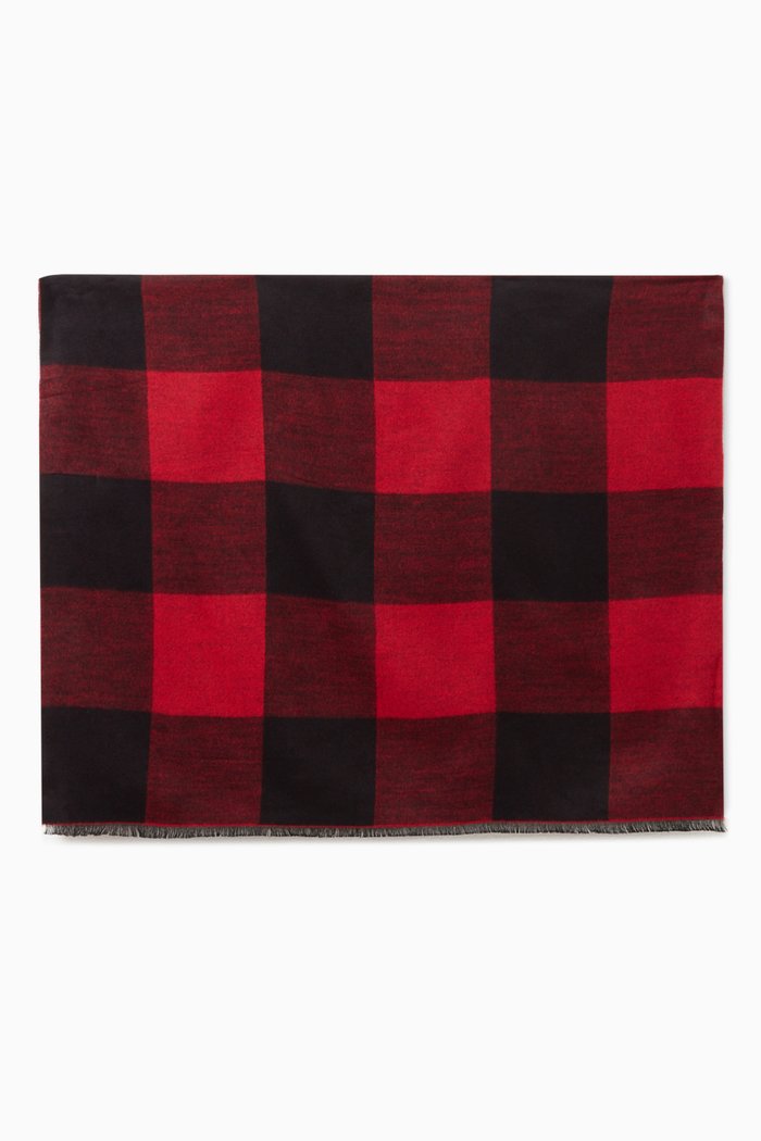 

Efeso Gingham Check Stole, Red