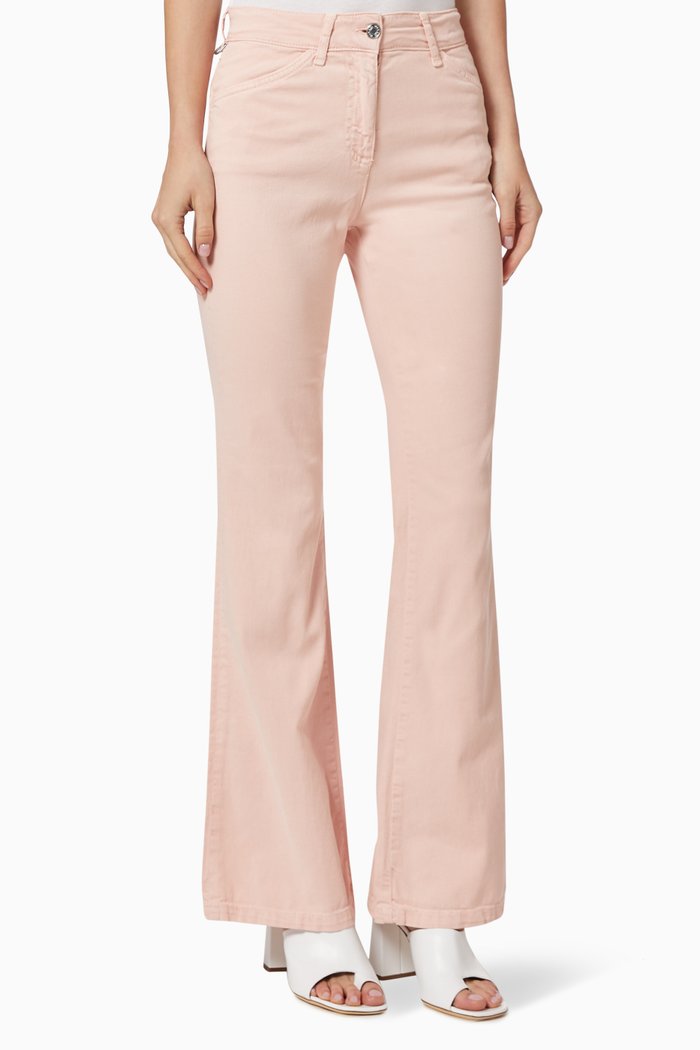 

Proibito Boot-cut Drill Trousers in Cotton, Pink
