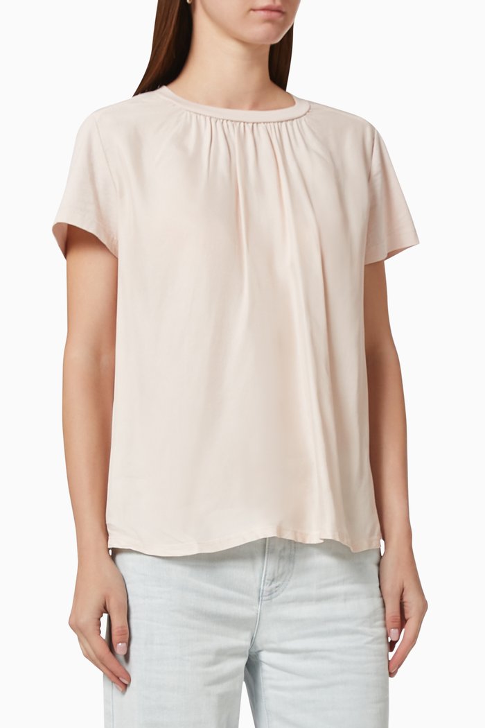 

Clinica T-Shirt in Twill and Jersey, Pink