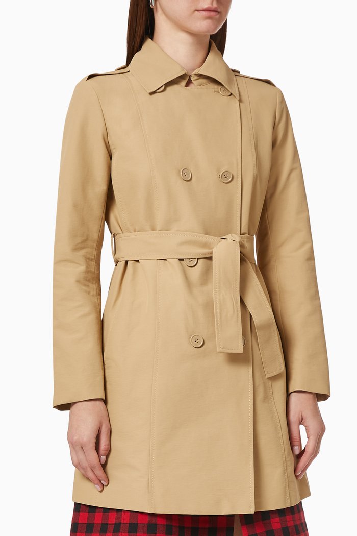 

Milo Trench Coat in Techno Cotton, Blue