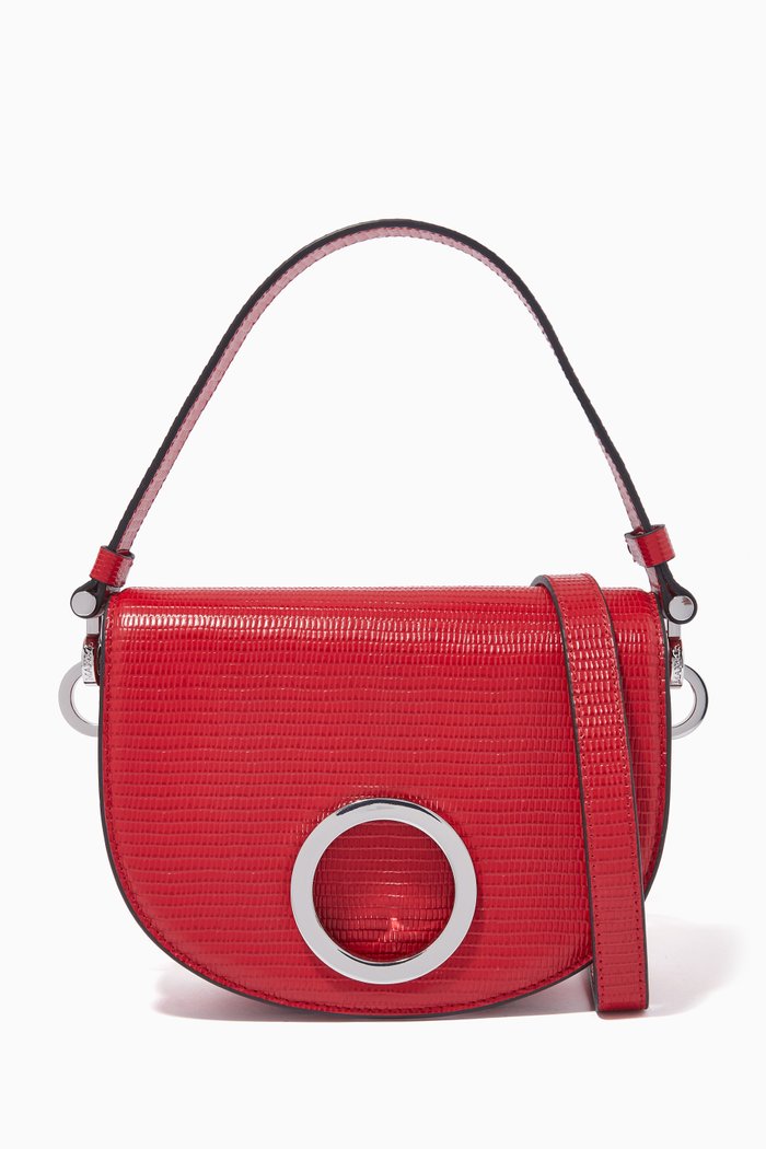 

Midluna Leather Crescent Bag, Red