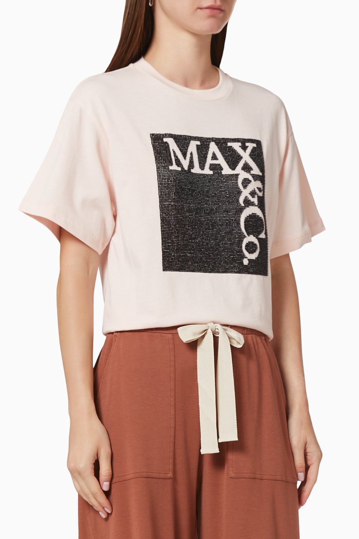 

Teerex Logo T-shirt with Beads in Cotton, Pink