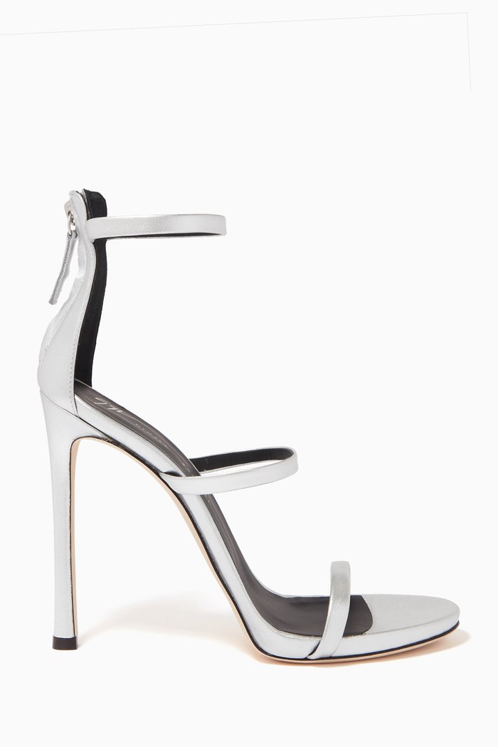

Harmony Sandals in Metallic Leather, Silver