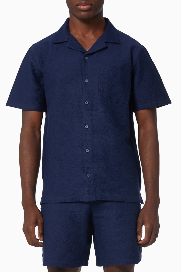

Camp Shirt in Seersucker, Blue