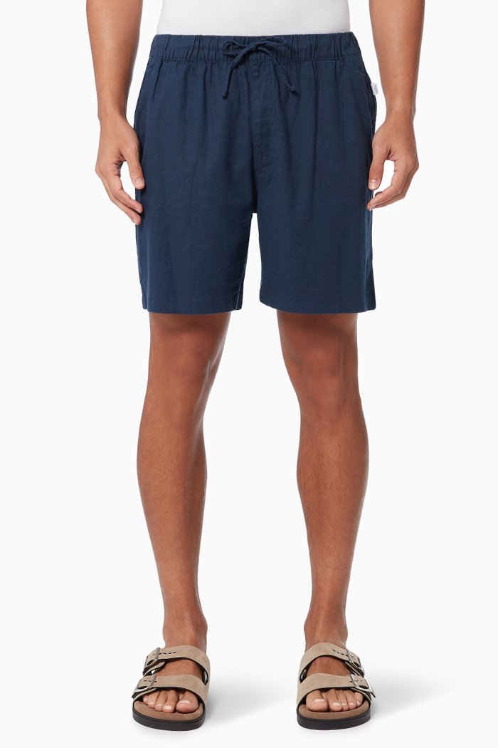 

Pull-on Shorts in Linen, Blue