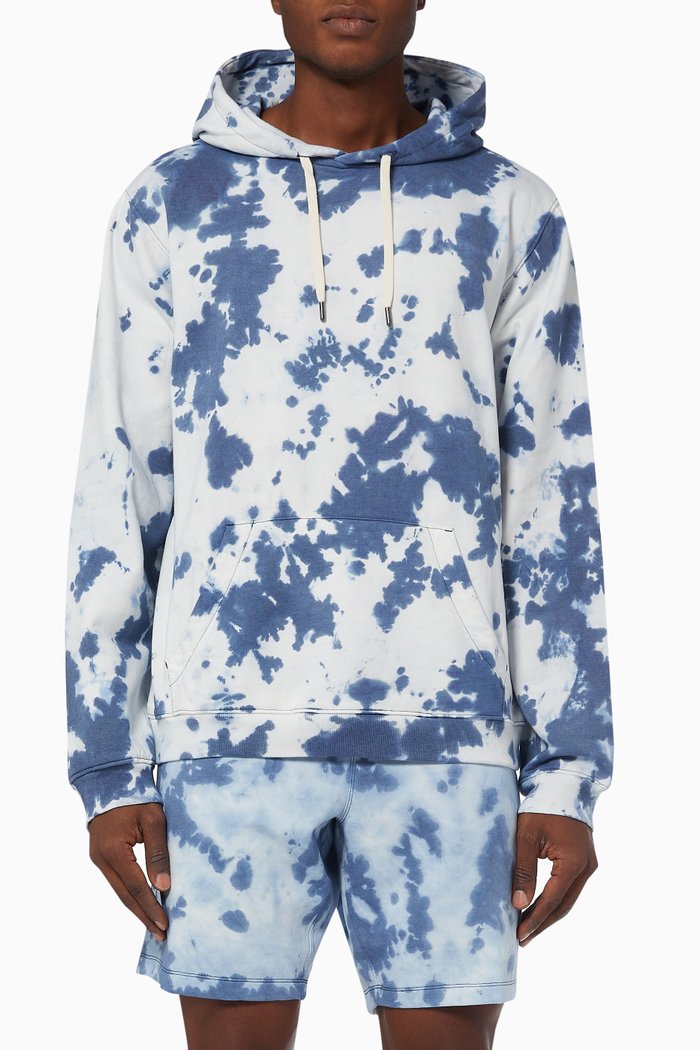

Cloud Tie Dye Hoodie in Tri-blend Fleece, Blue