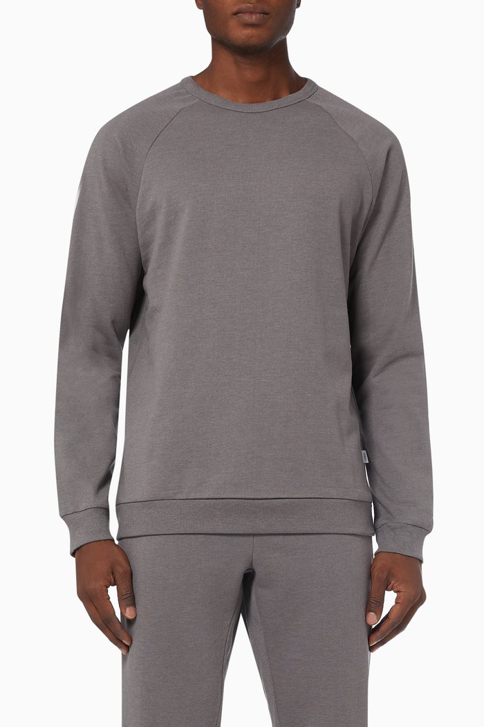 Raglan Sleeve Sweatshirt in French Terry, Grey