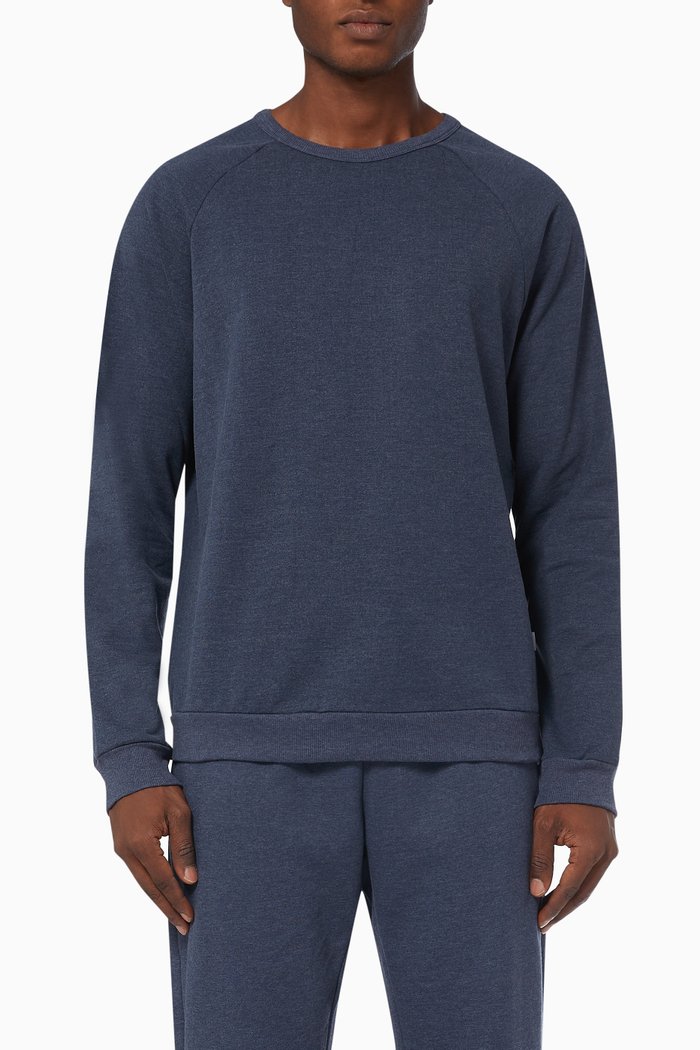 

Raglan Sleeve Sweatshirt in French Terry, Blue