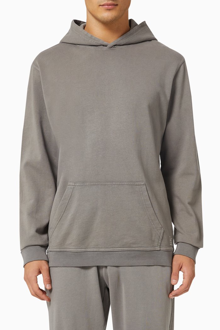 

Garment Dye Terry Pull-Over Hoodie in Jersey, Green