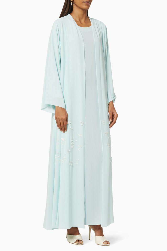 

Abaya Set with Beaded Embroidery, Green