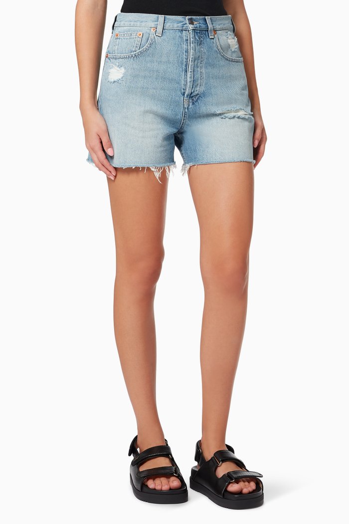 

Eco Washed Shorts in Organic Denim, Blue