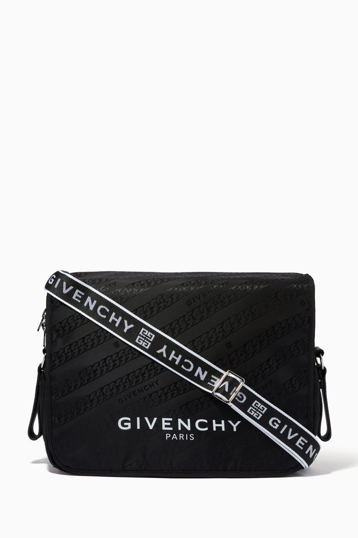 

Logo Diaper Bag in Canvas, Black