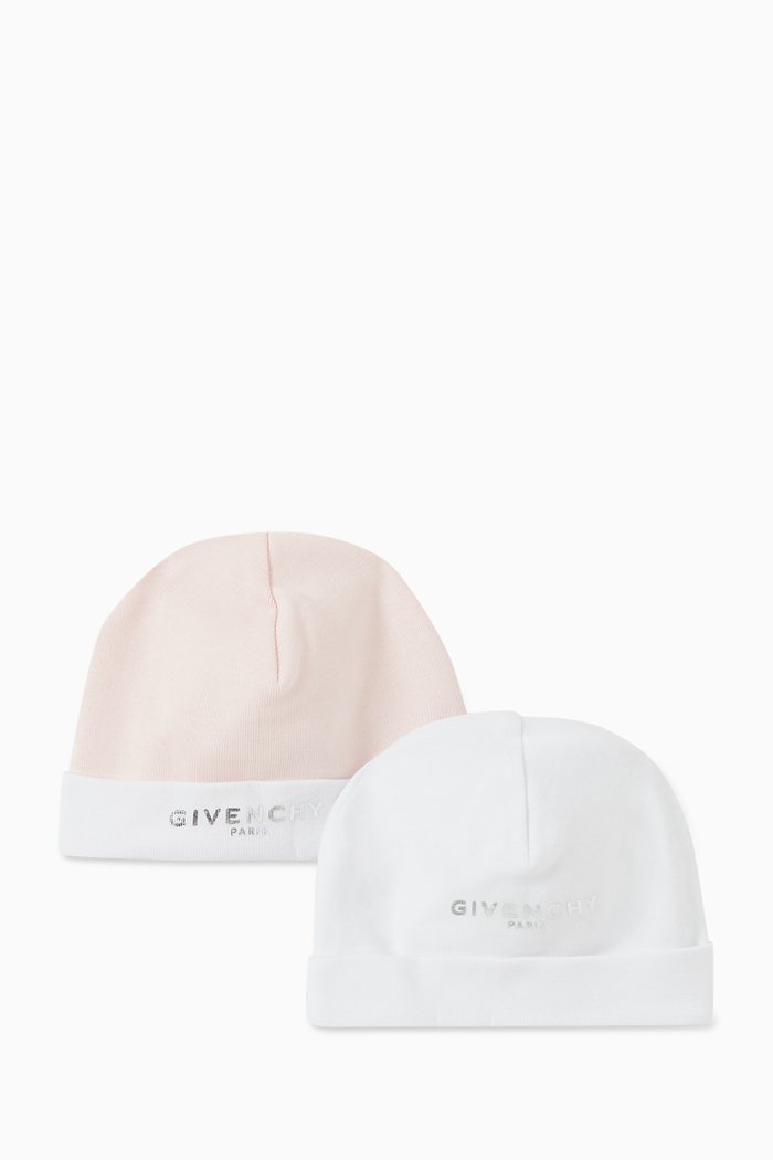 Logo Hat Set in Cotton, Pink