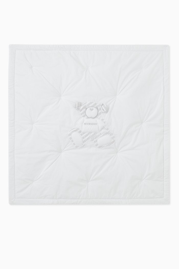 

Logo Bear Blanket in Cotton, White